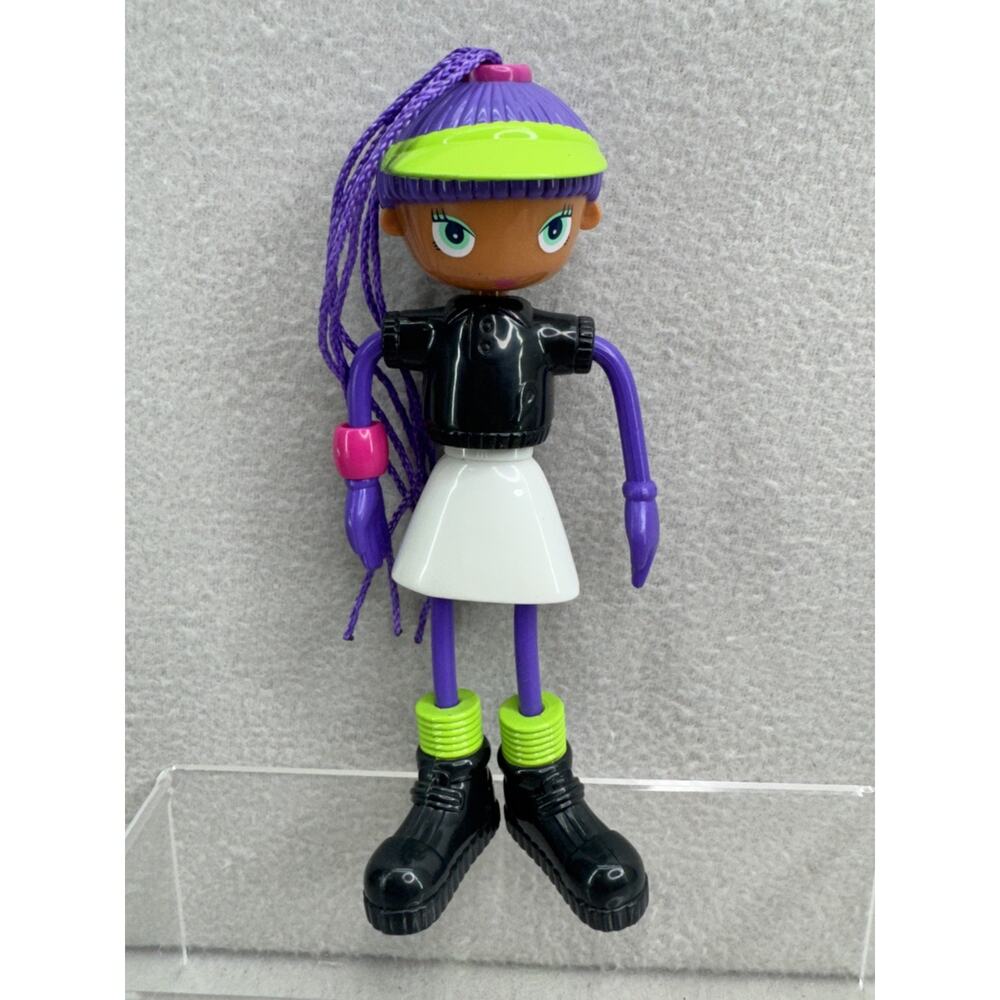 Y2K 2003 Betty Spaghetty McDonalds Doll 7" Poseable Toy Purple Hair VTG